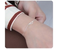 CZ Setting Triangle Shape Silver Bracelet BRS-441